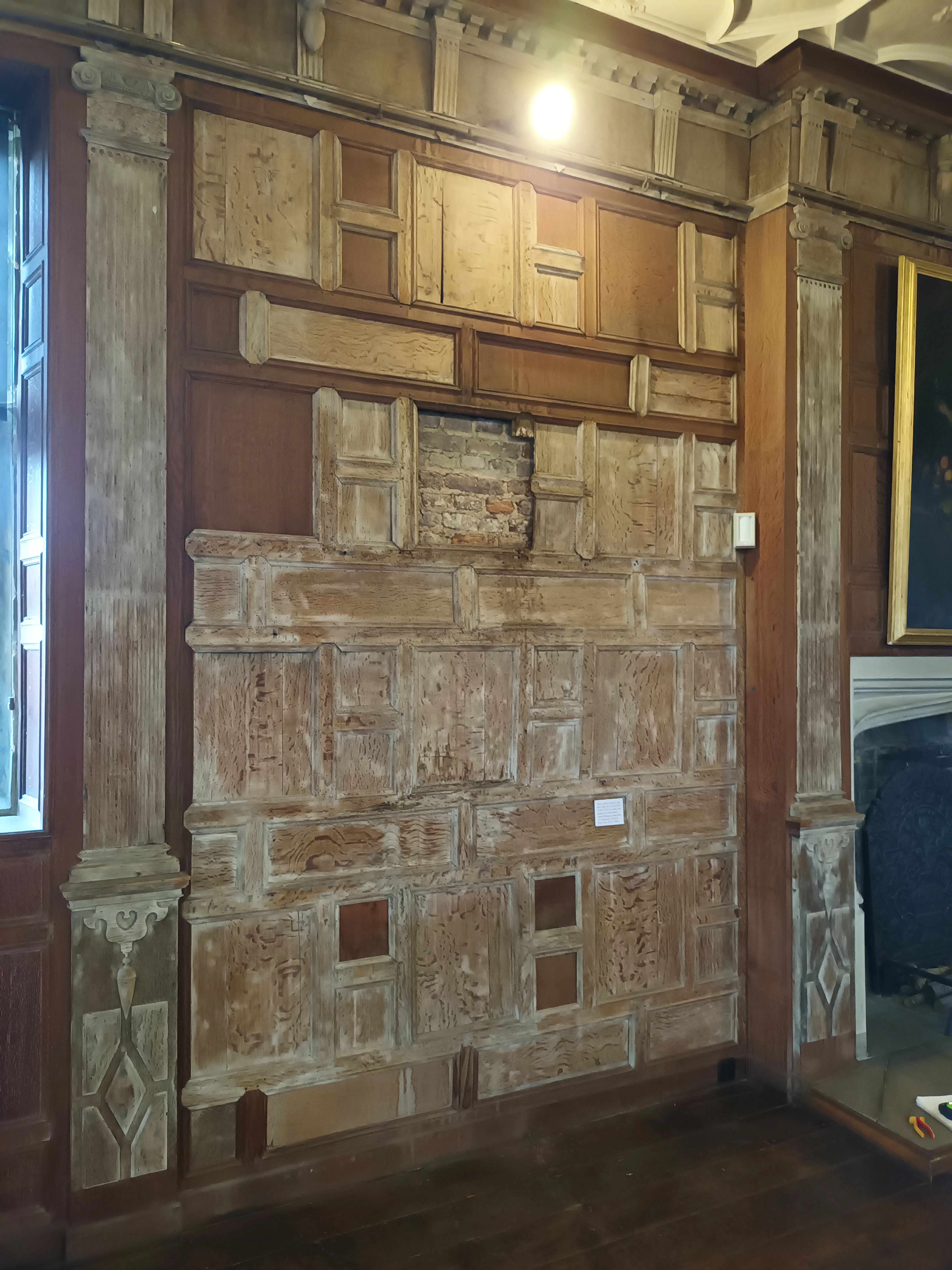 Restored Tudor oak panelling
